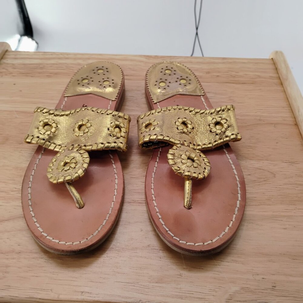 Jack Rogers Gold and Tan Sandals